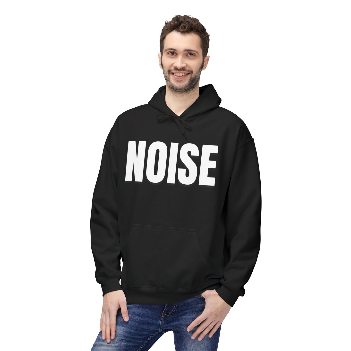 Noise Hoodie (small font) - Unisex Midweight Fleece Softstyle